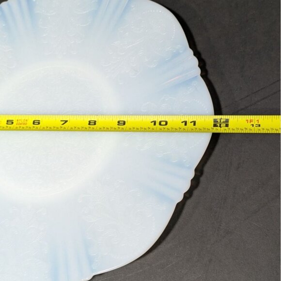 Macbeth-Evans American Sweetheart Monax White Opalescent Salver Plate Vintage - Picture 6 of 13